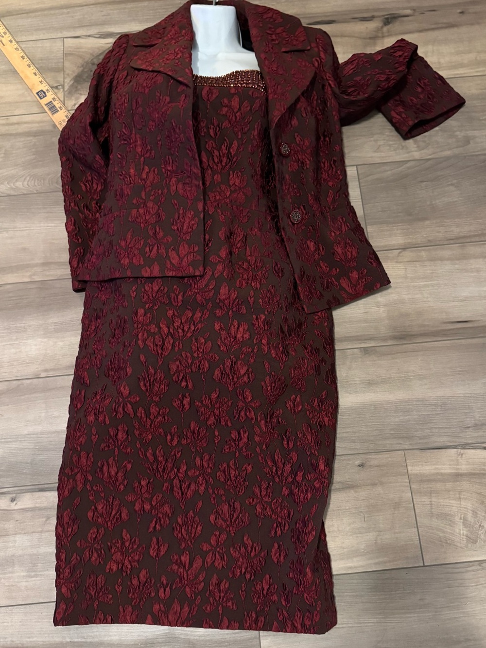 Escada Margaretha Ley Women's Dress 38 & Jacket 36  Textured Old Money beaded